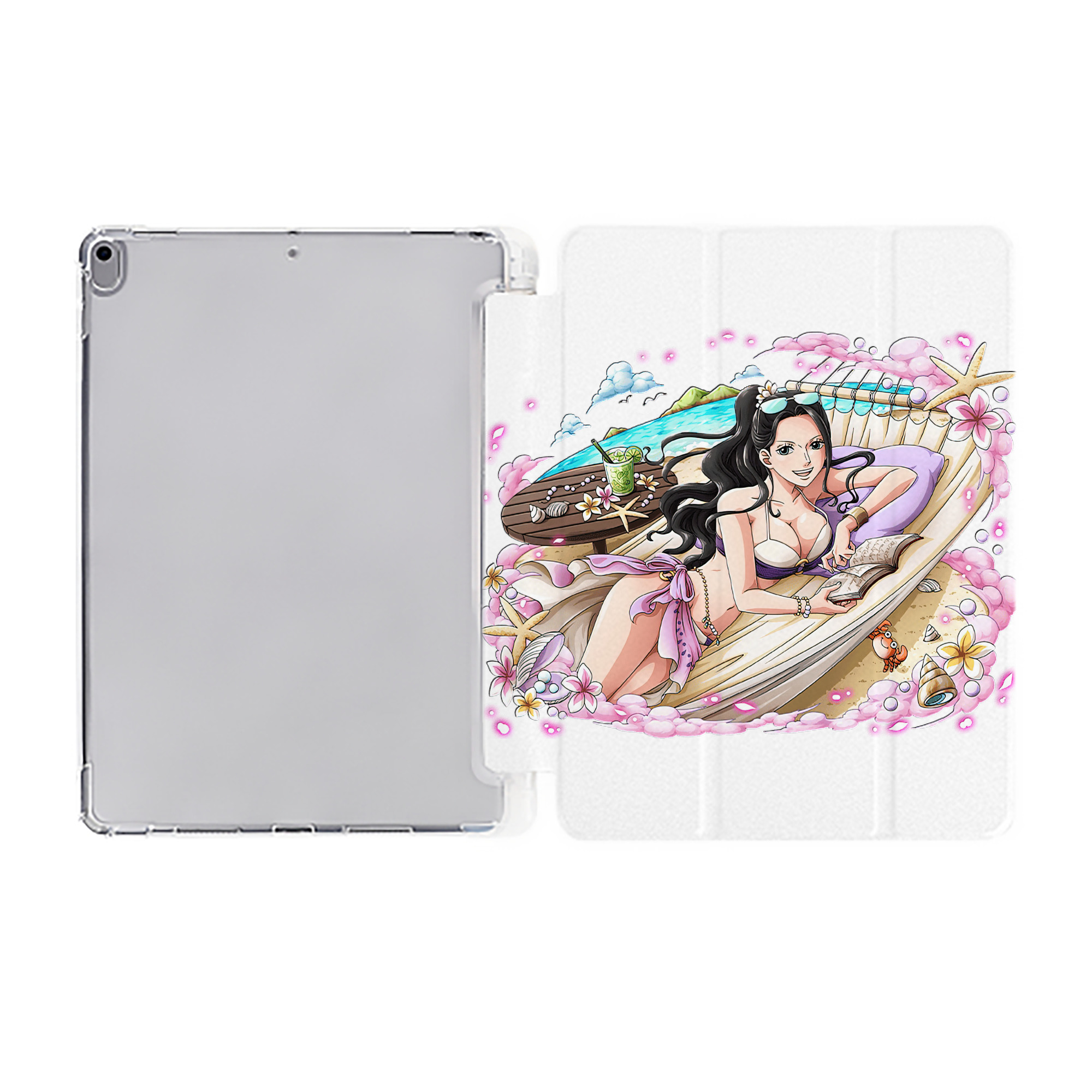 （画像用） ワンピース ニコ・ロビン ONE PIECE Nico Robin IPad ケース ペン収納付き 三つ折りスタンド PUレザー×シリコン 対応機種9.5/10.5/10.9インチ